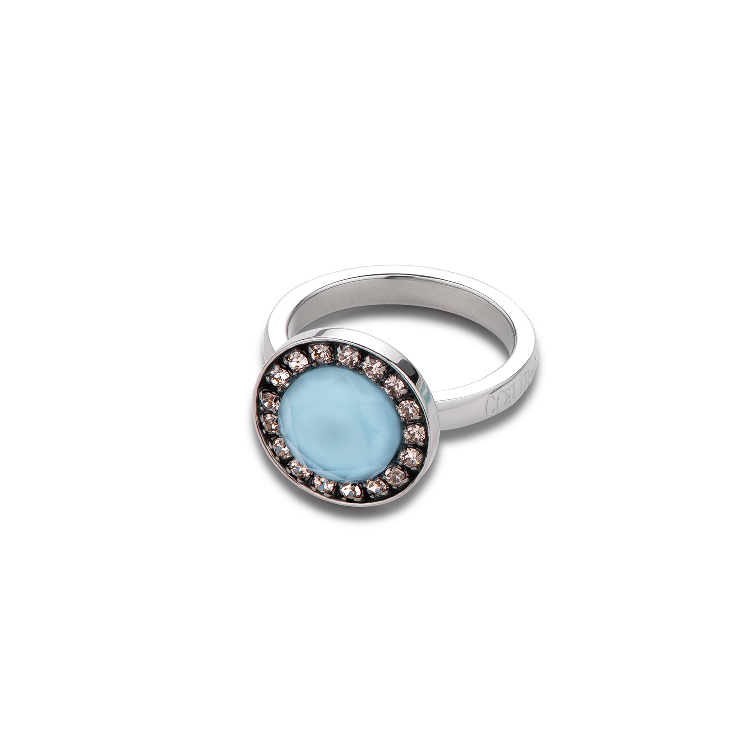 Ring Swarovski® Crystals & two-tone glass aqua