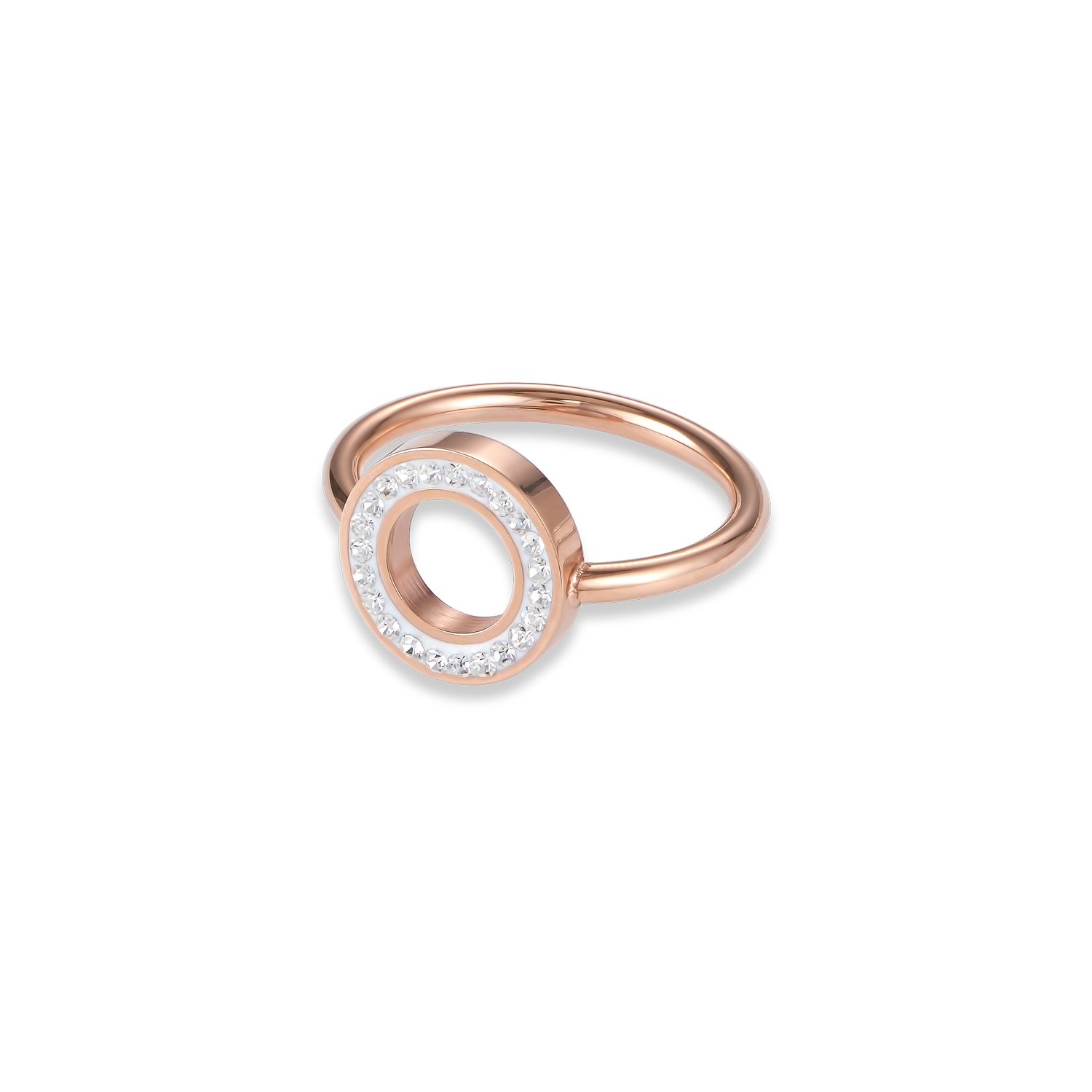 Ring Crystals pavé crystal small & stainless steel rose gold