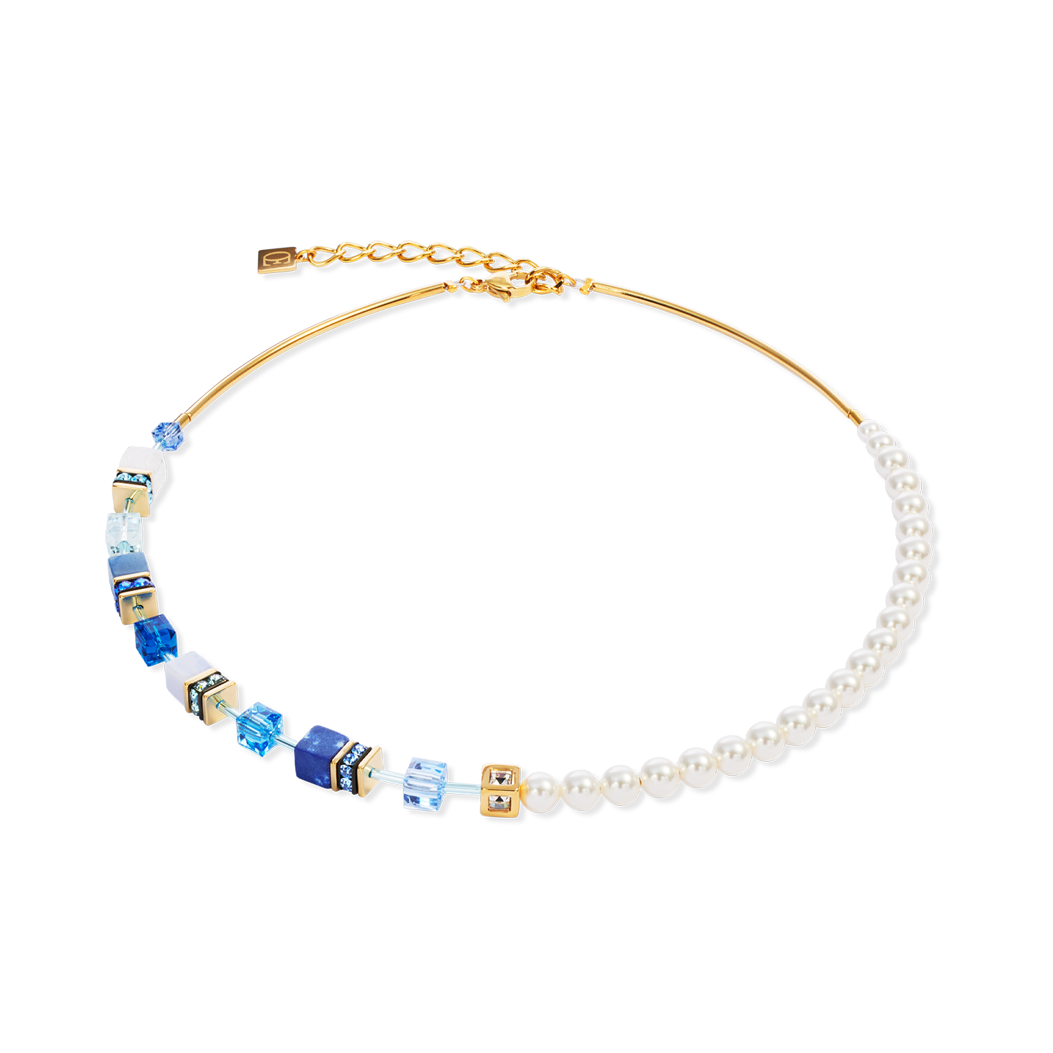 GeoCUBE® Precious Fusion Pearls necklace blue