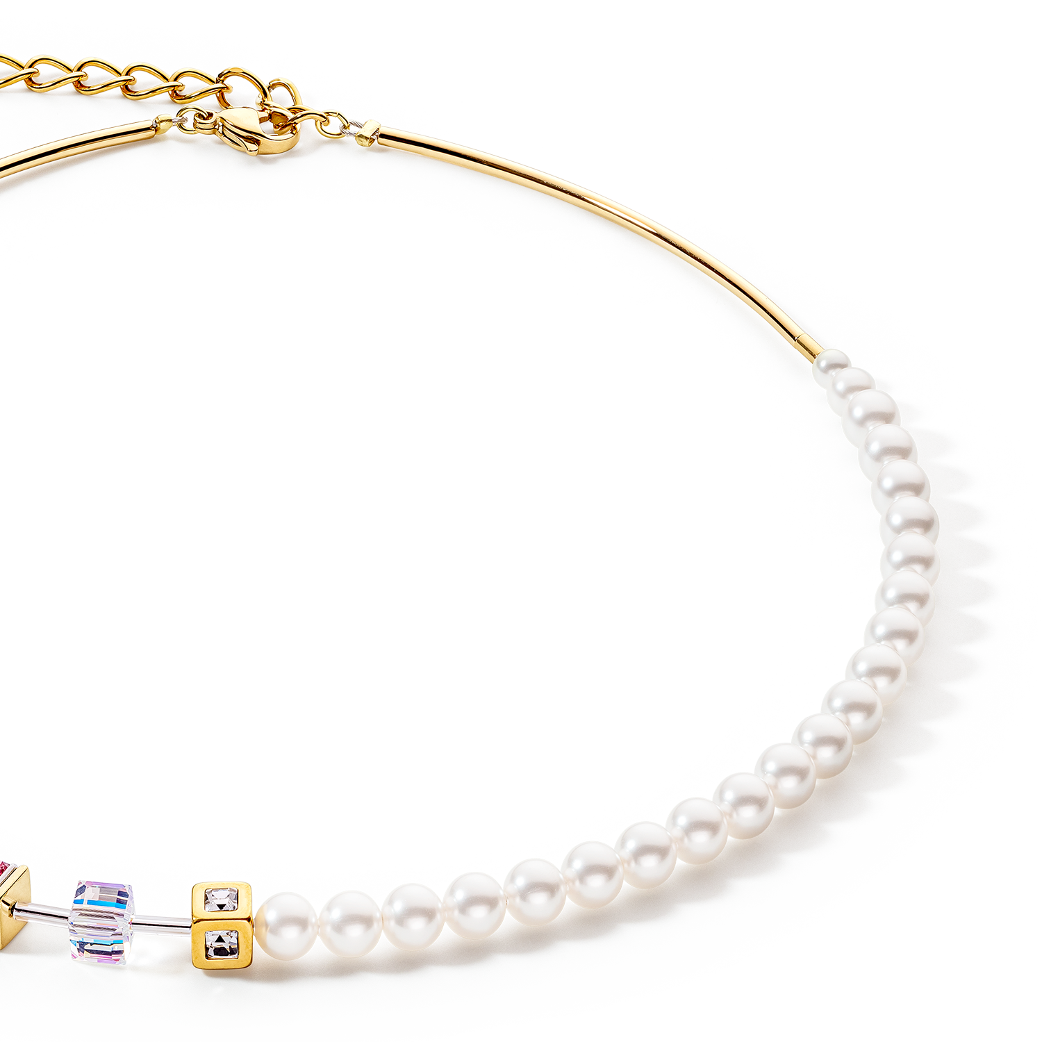 GeoCUBE® Precious Fusion Pearls necklace multicolour pastel