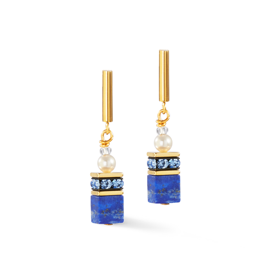 GeoCUBE® Precious Fusion Pearls earrings blue