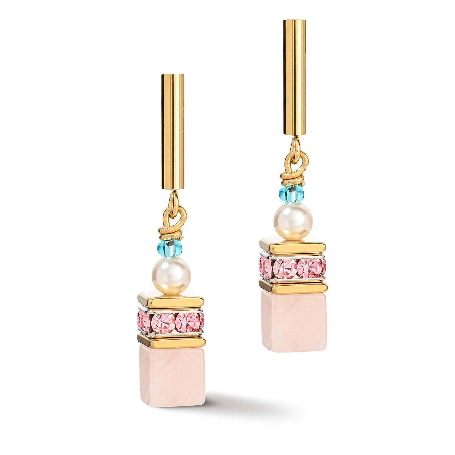 GeoCUBE® Precious Fusion Pearls earrings multicolour pastel