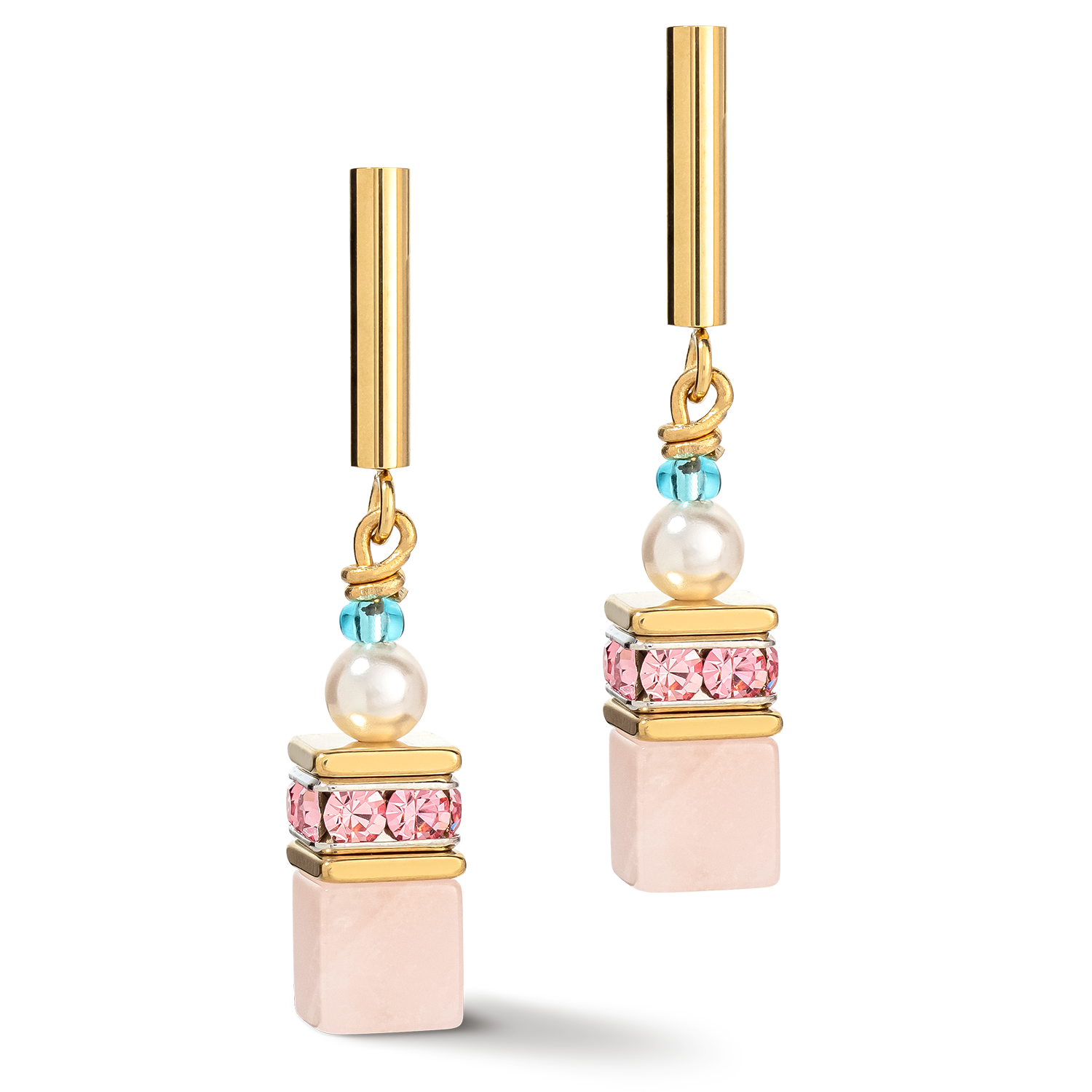 GeoCUBE® Precious Fusion Pearls earrings multicolour pastel