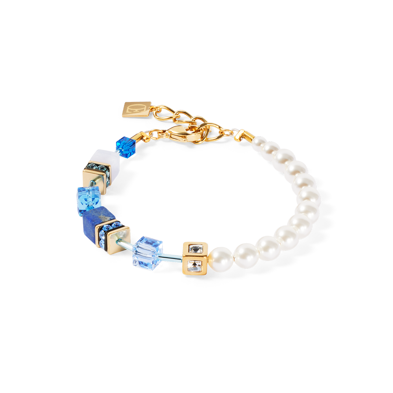 GeoCUBE® Precious Fusion Pearls bracelet blue