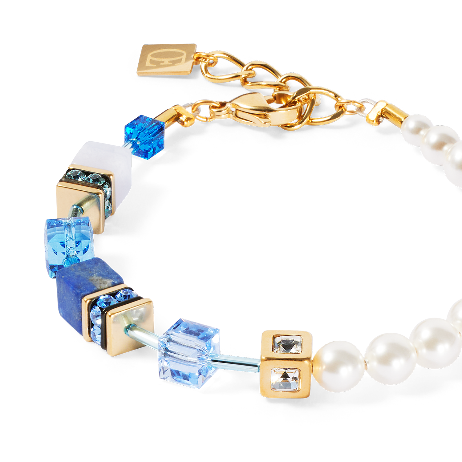 GeoCUBE® Precious Fusion Pearls bracelet blue