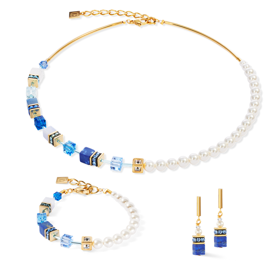 GeoCUBE® Precious Fusion Pearls bracelet blue