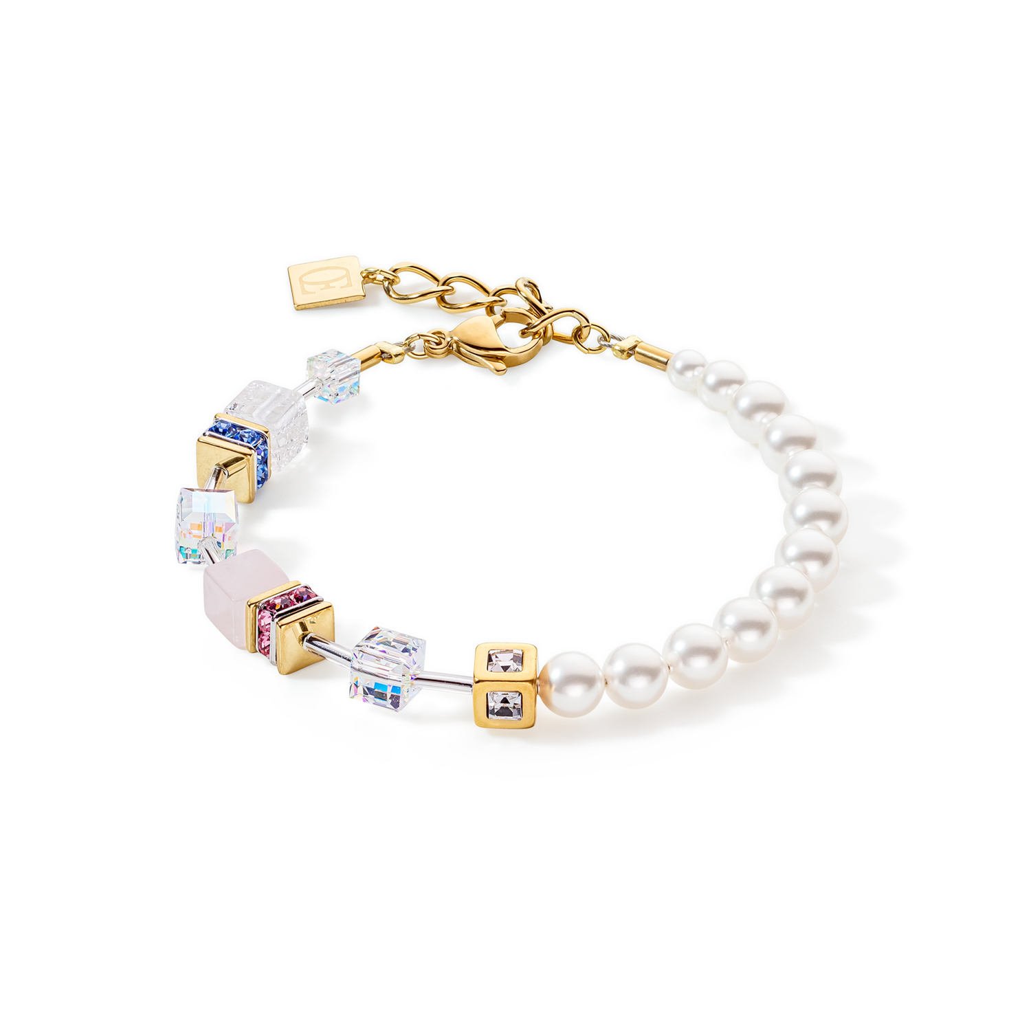 GeoCUBE® Precious Fusion Pearls bracelet multicolour pastel