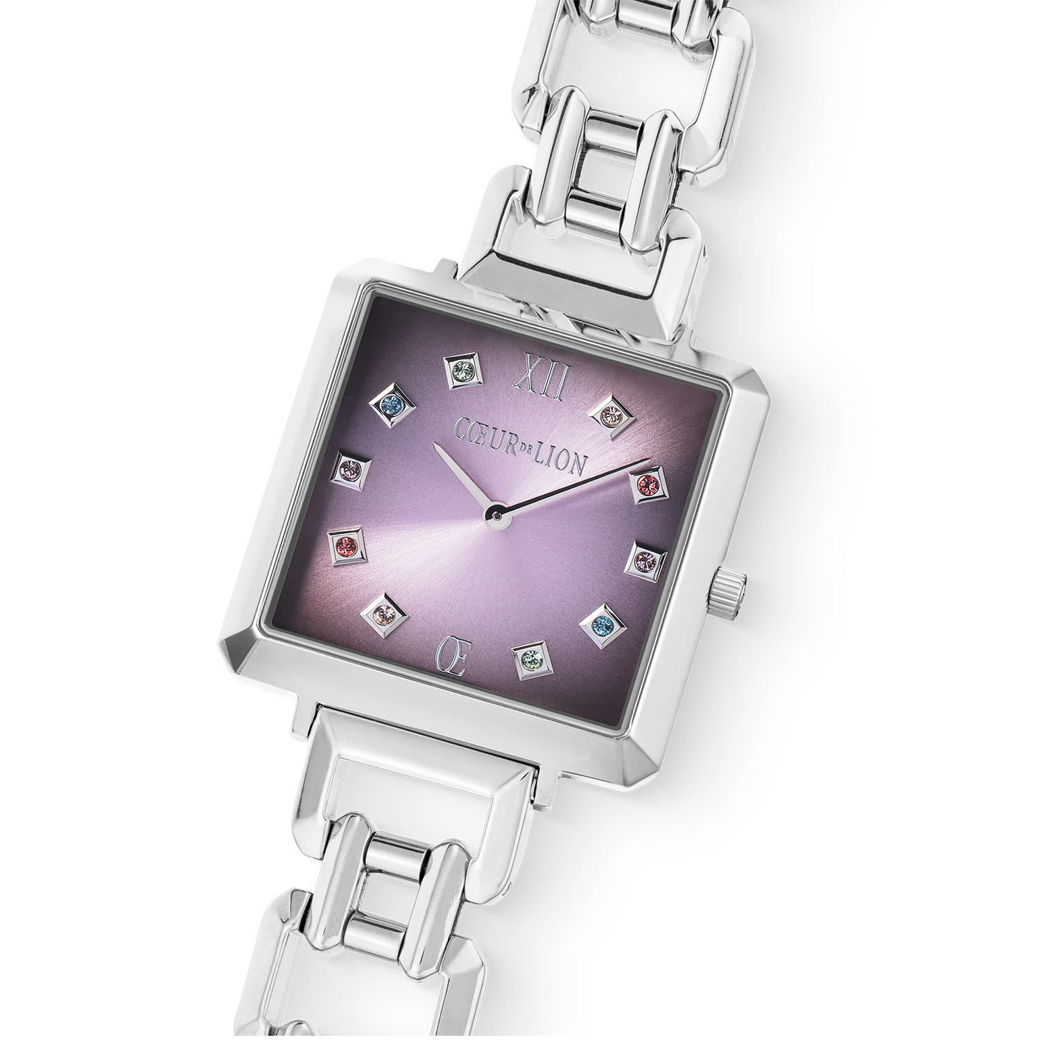 Iconic Cube Statement Watch Orchid Ice silver