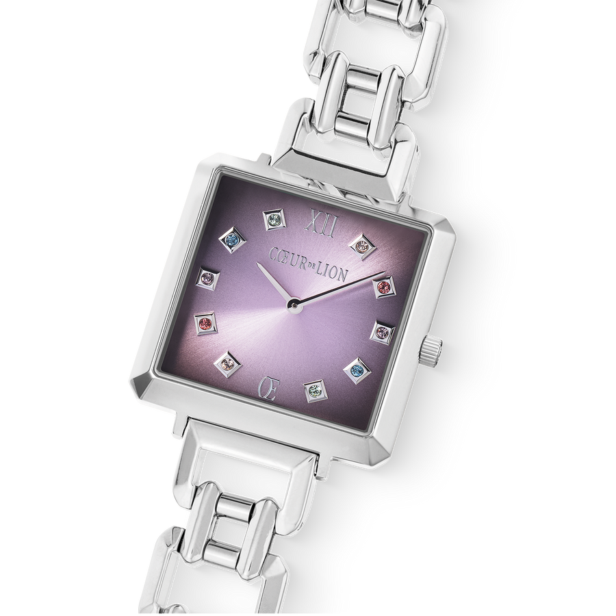 Iconic Cube Statement Watch Orchid Ice silver