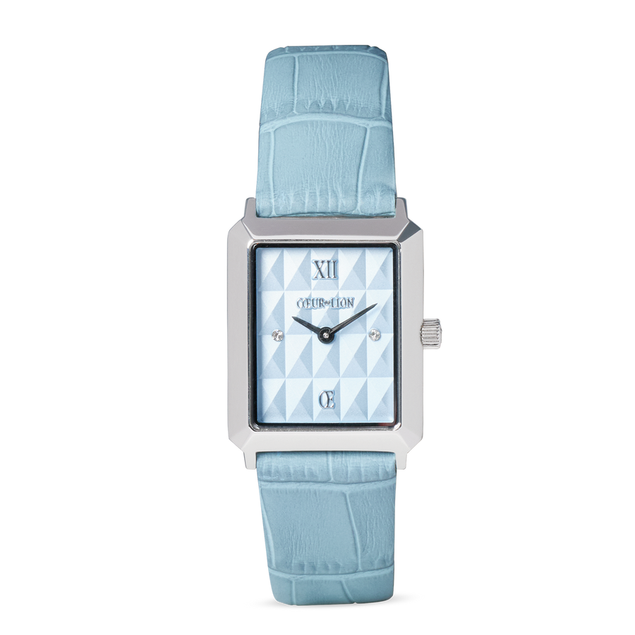 Watch Iconic Spikes Sky Blue Silver & GeoCUBE® Iconic Bracelet Ice Serenity