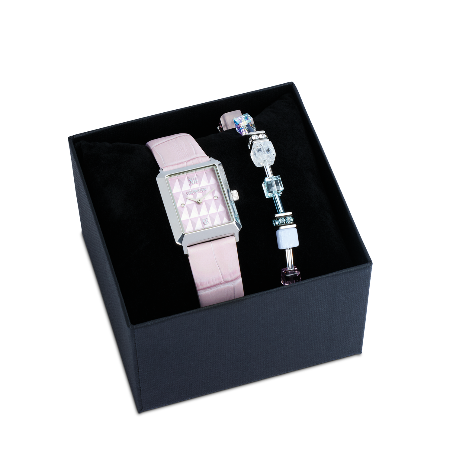 Watch Iconic Spikes Rosé Silver & GeoCUBE® Iconic Precious bracelet pink-lilac