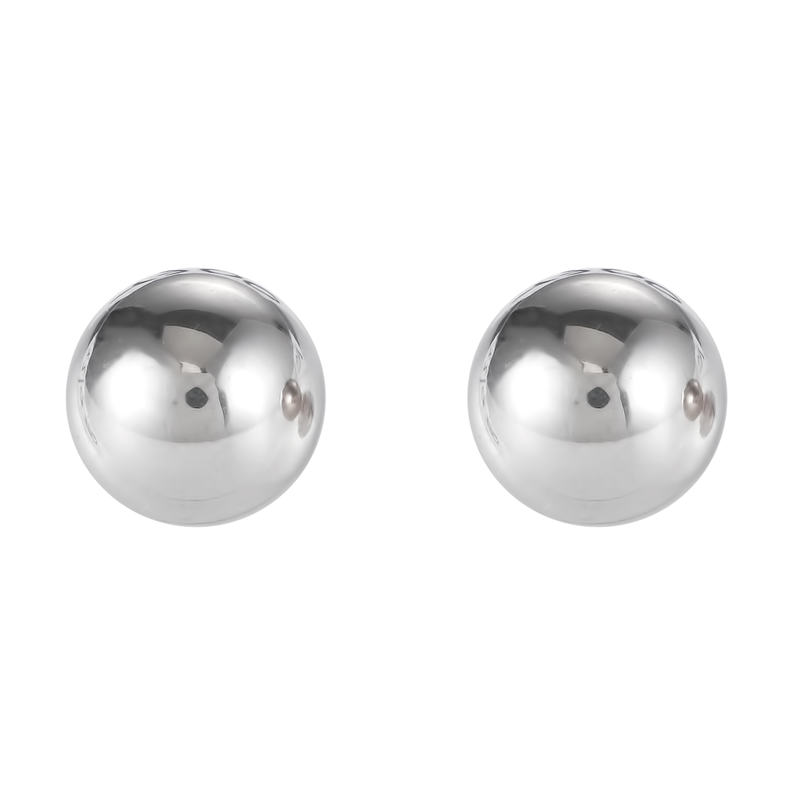 Earrings stainless steel ball small silver