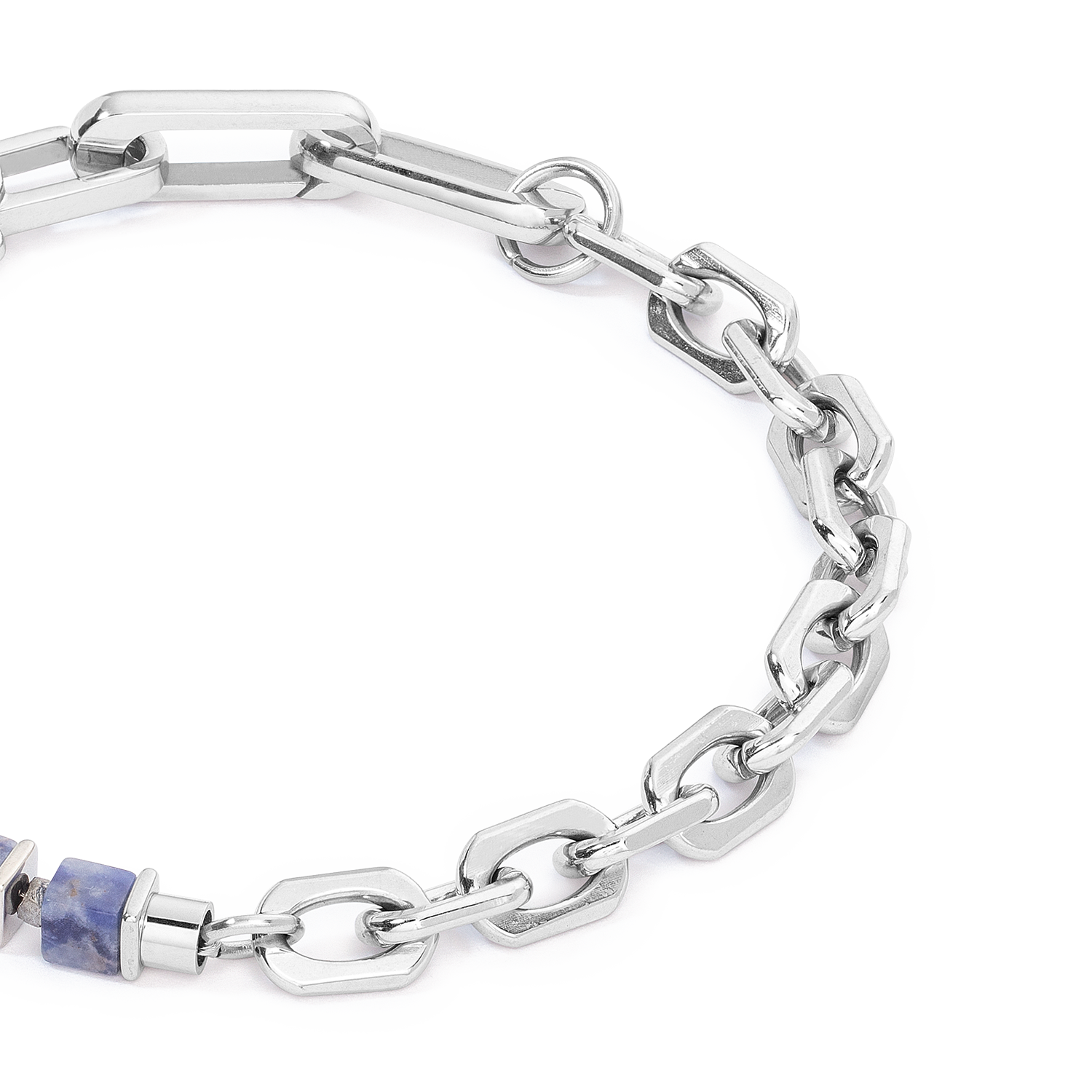 Unisex bracelet Fusion link chain blue