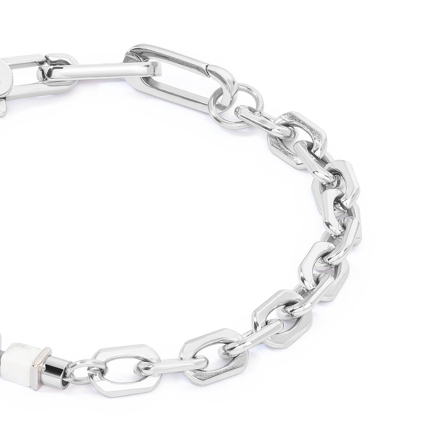 Unisex bracelet Fusion link chain white