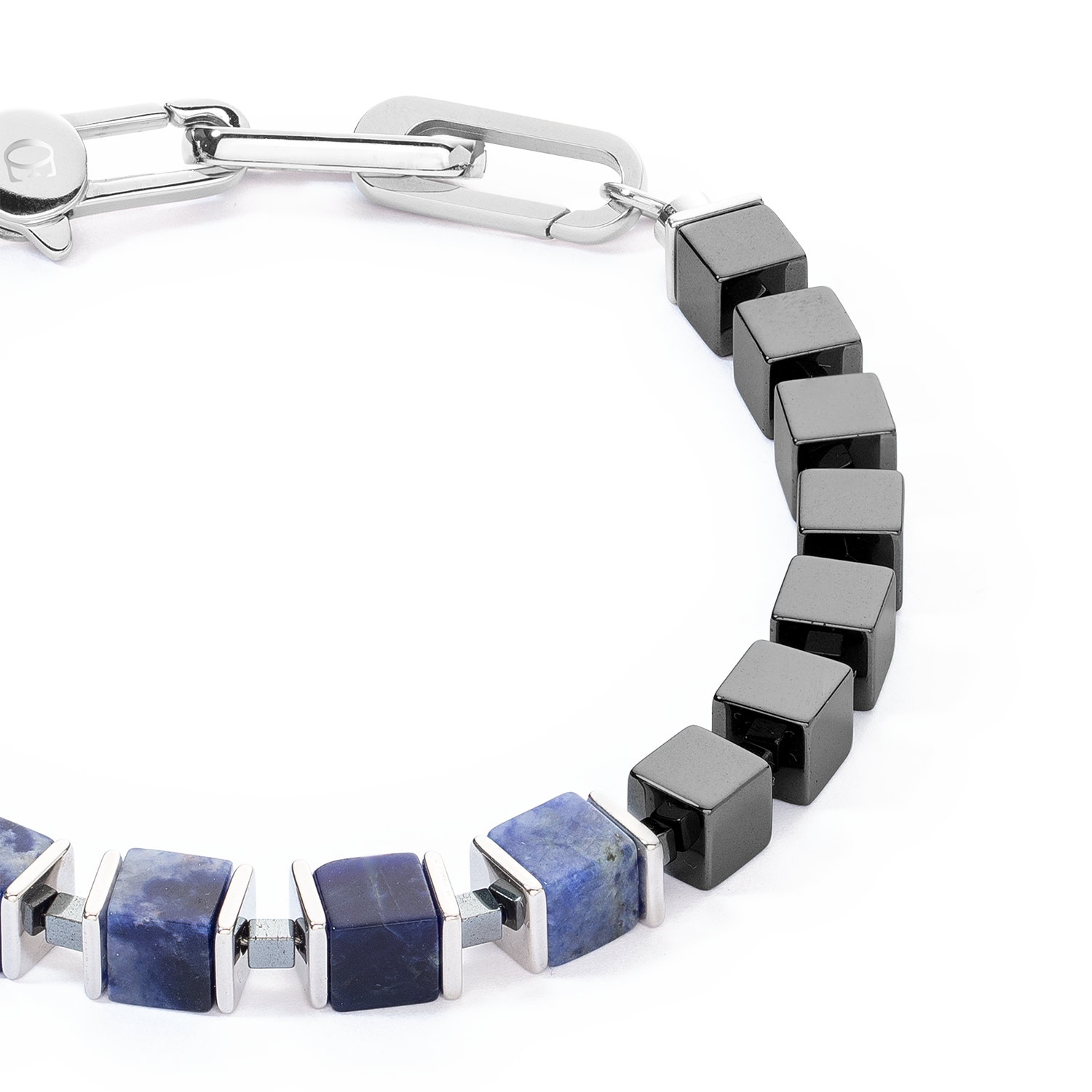 Unisex bracelet precious cubes blue