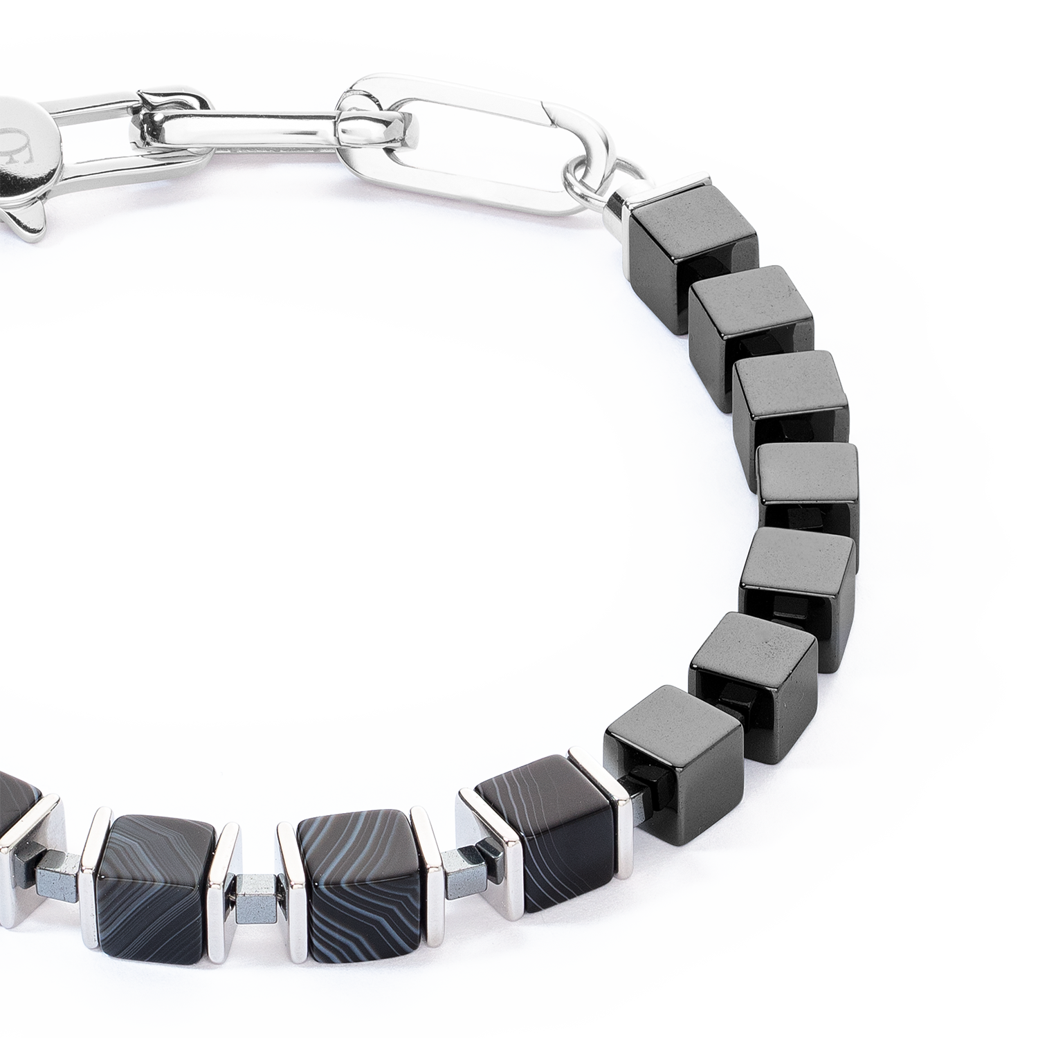 Unisex bracelet precious cubes black