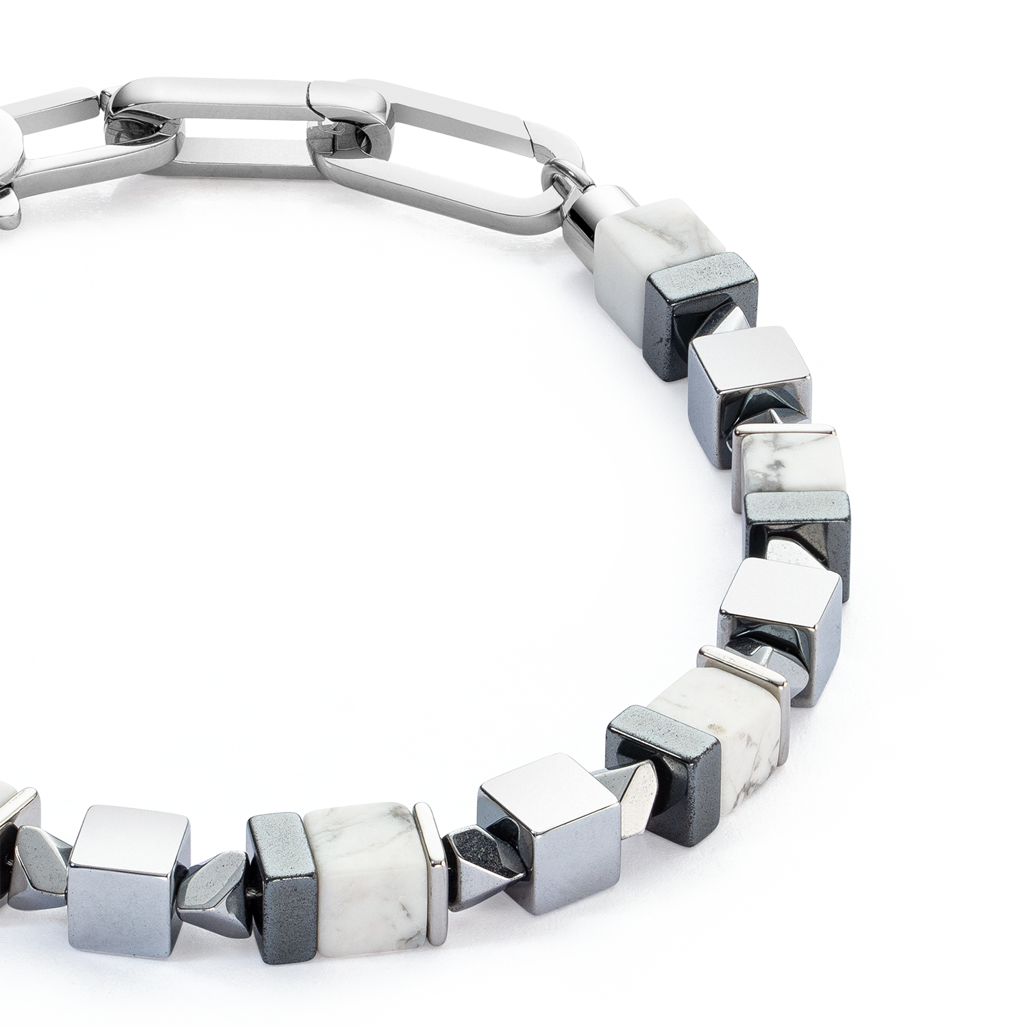 Bracelet Precious Cubes white-silver