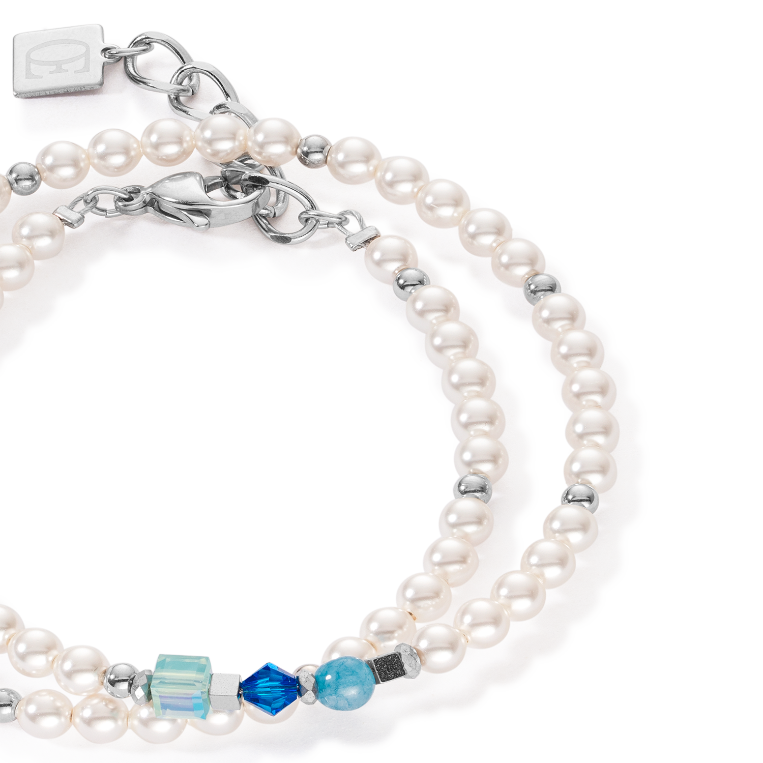 Princess Pearls bracelet Wrap Around silver blue