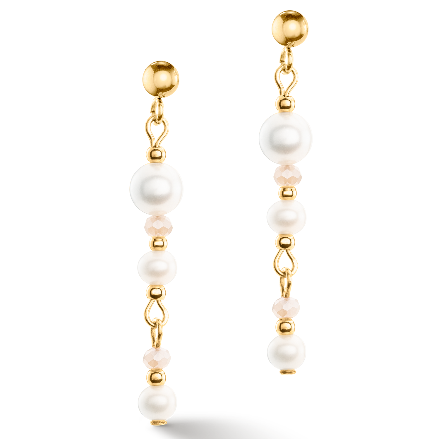 Earrings Drops Freshwater Pearls gold