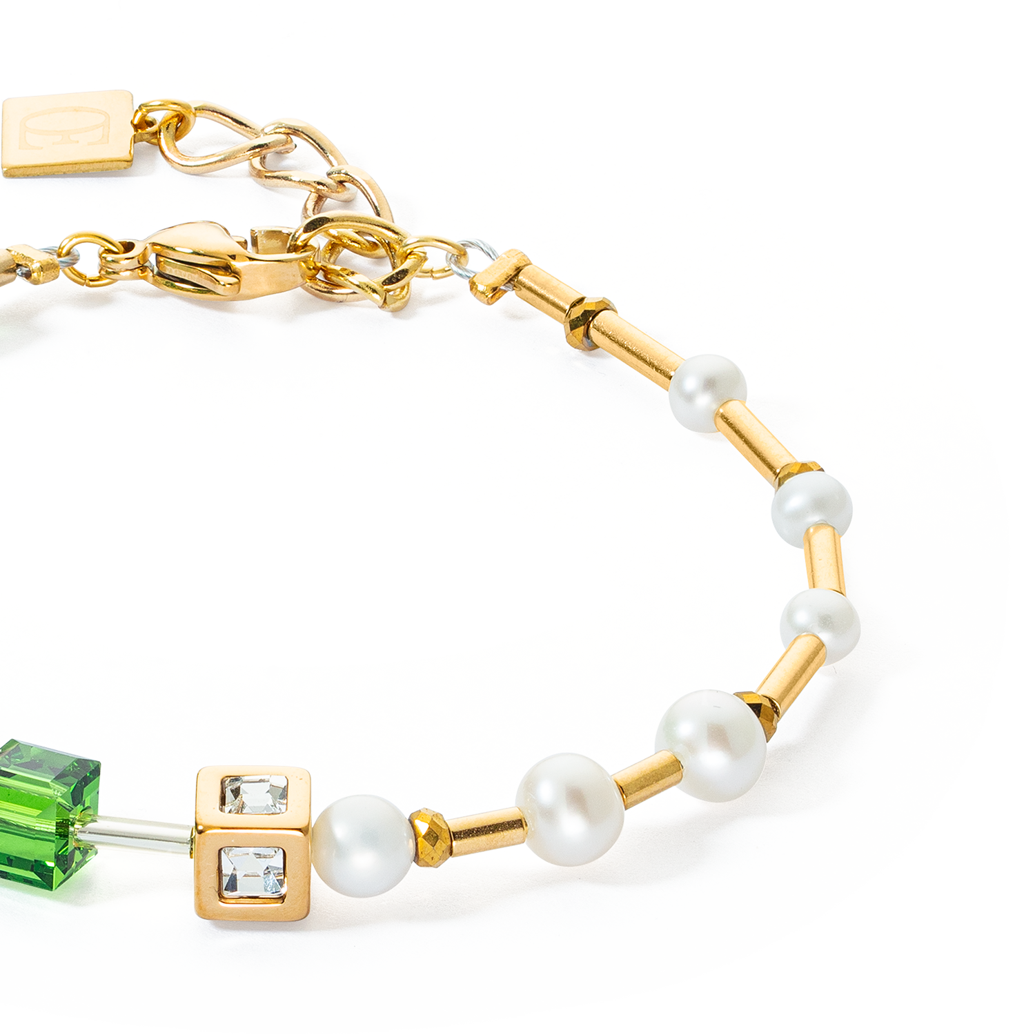 Bracelet GeoCUBE® Fusion Precious Pearl Mix gold-green