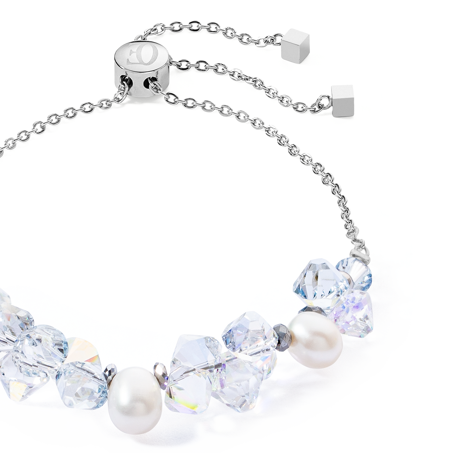 Bracelet Dancing Crystals & Pearls silver