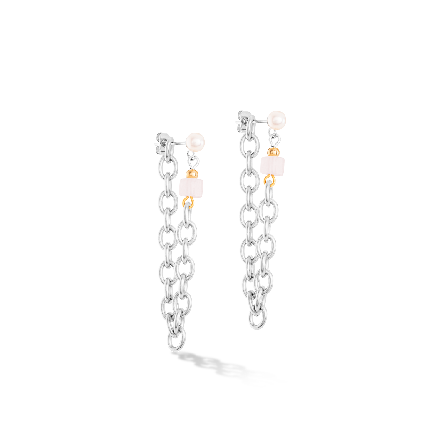 Earrings Cool Romantic Cubes & Pearls bicolour