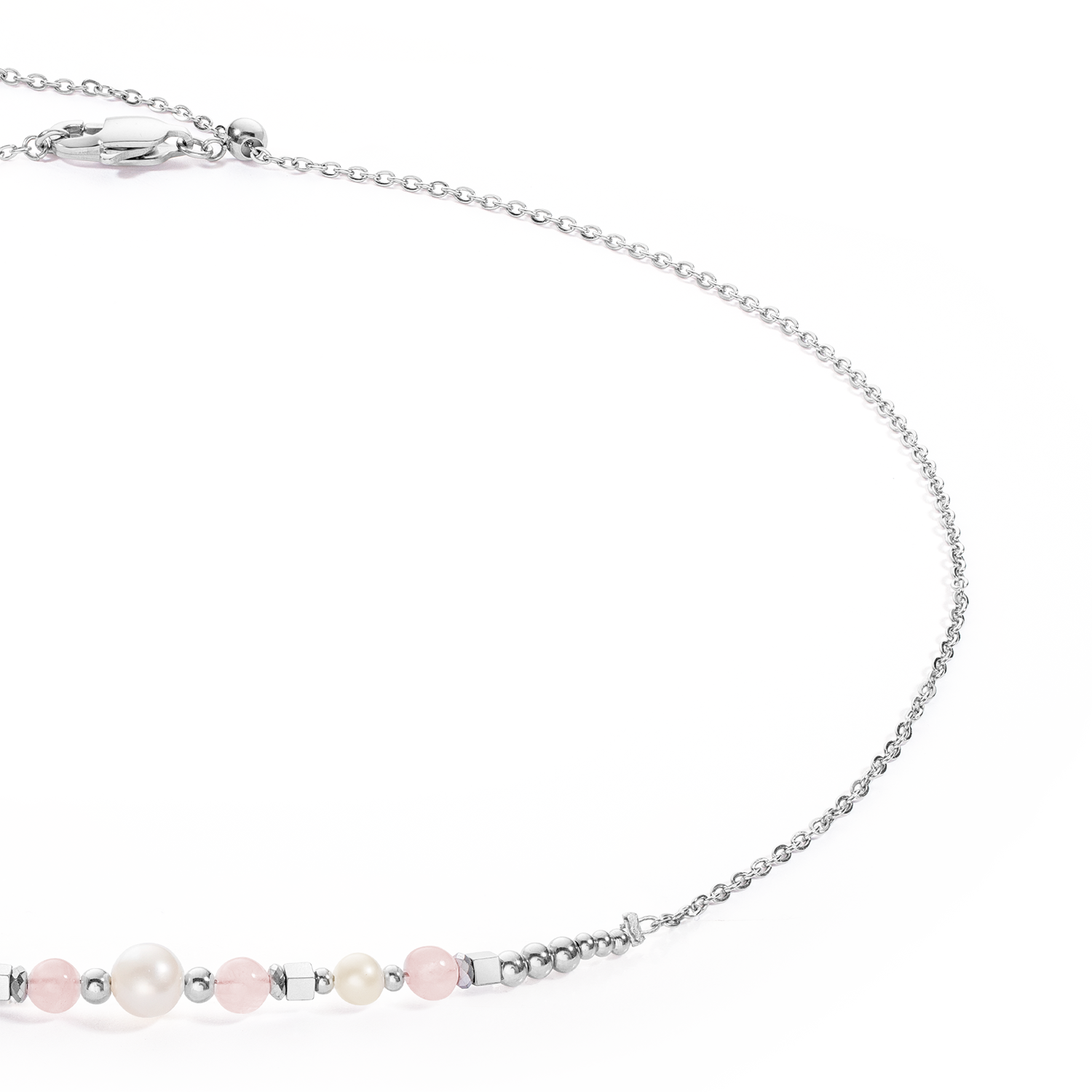 Necklace Princess Pearls silver-pink