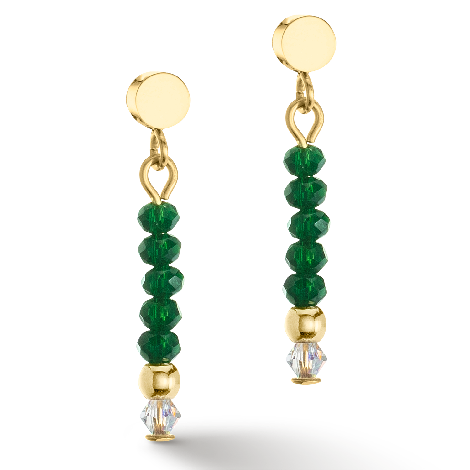 Earrings Little Twinkle gold-dark green