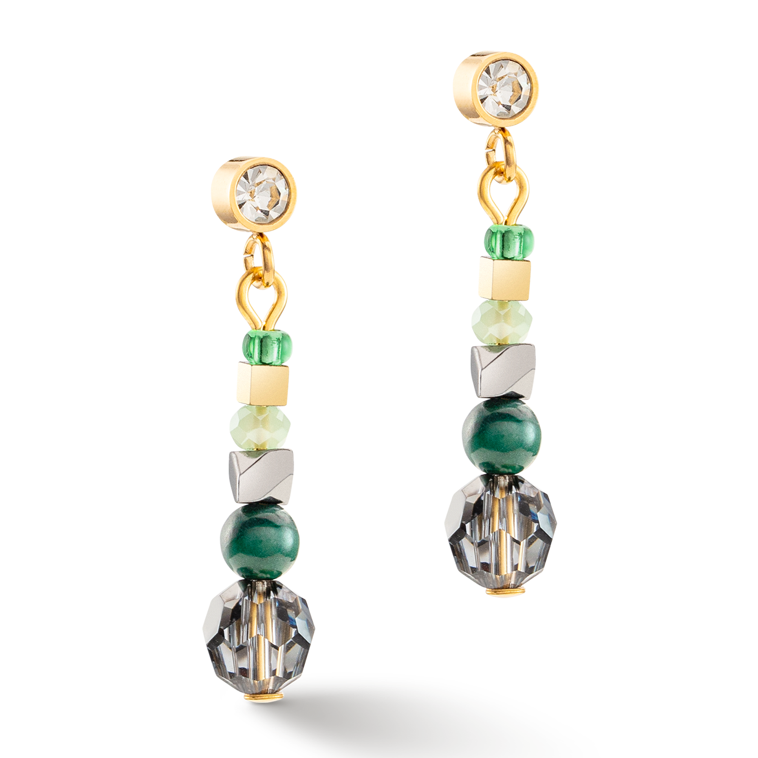 Earrings Amulet Glamorous Green gold