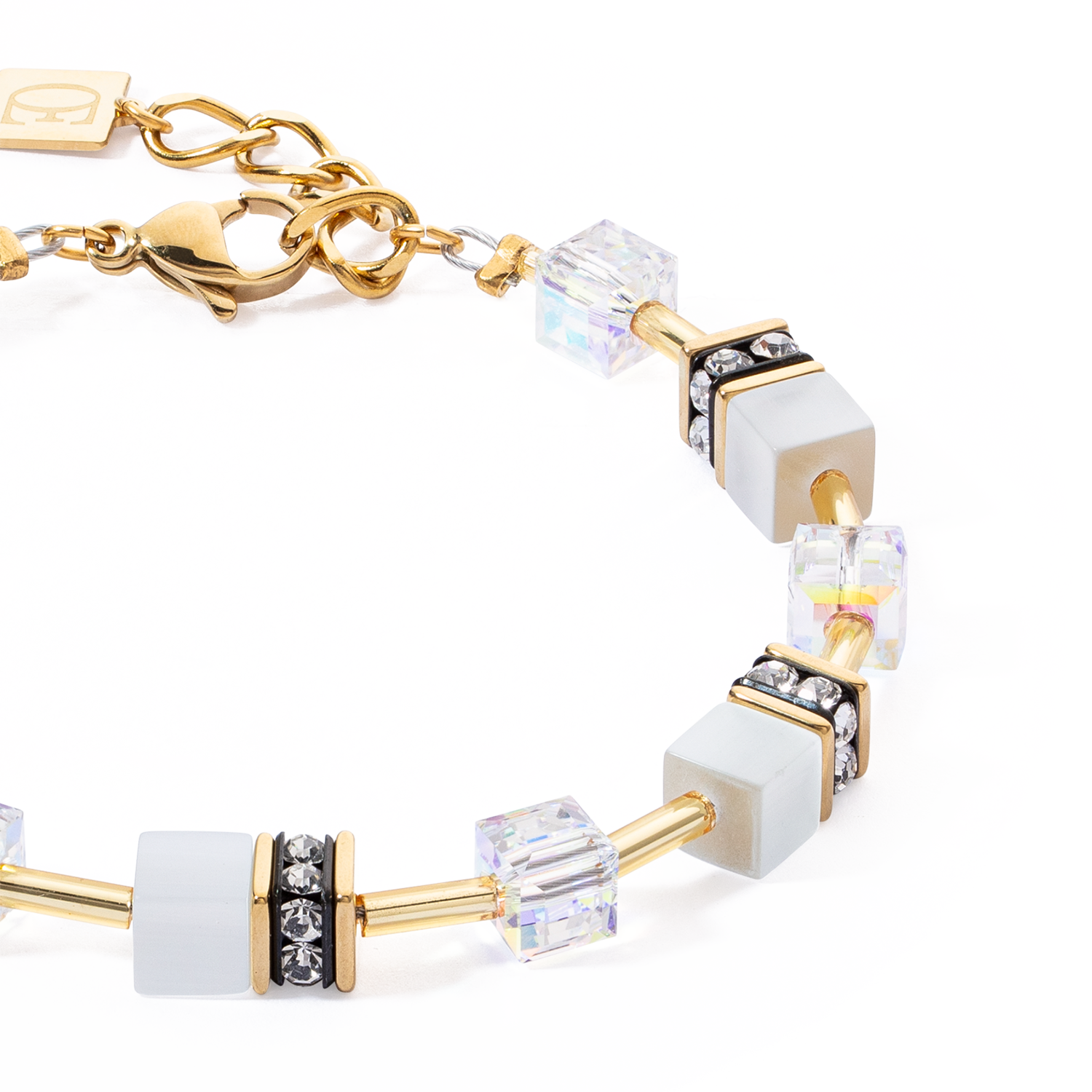 GeoCUBE® Iconic Layer bracelet gold-white