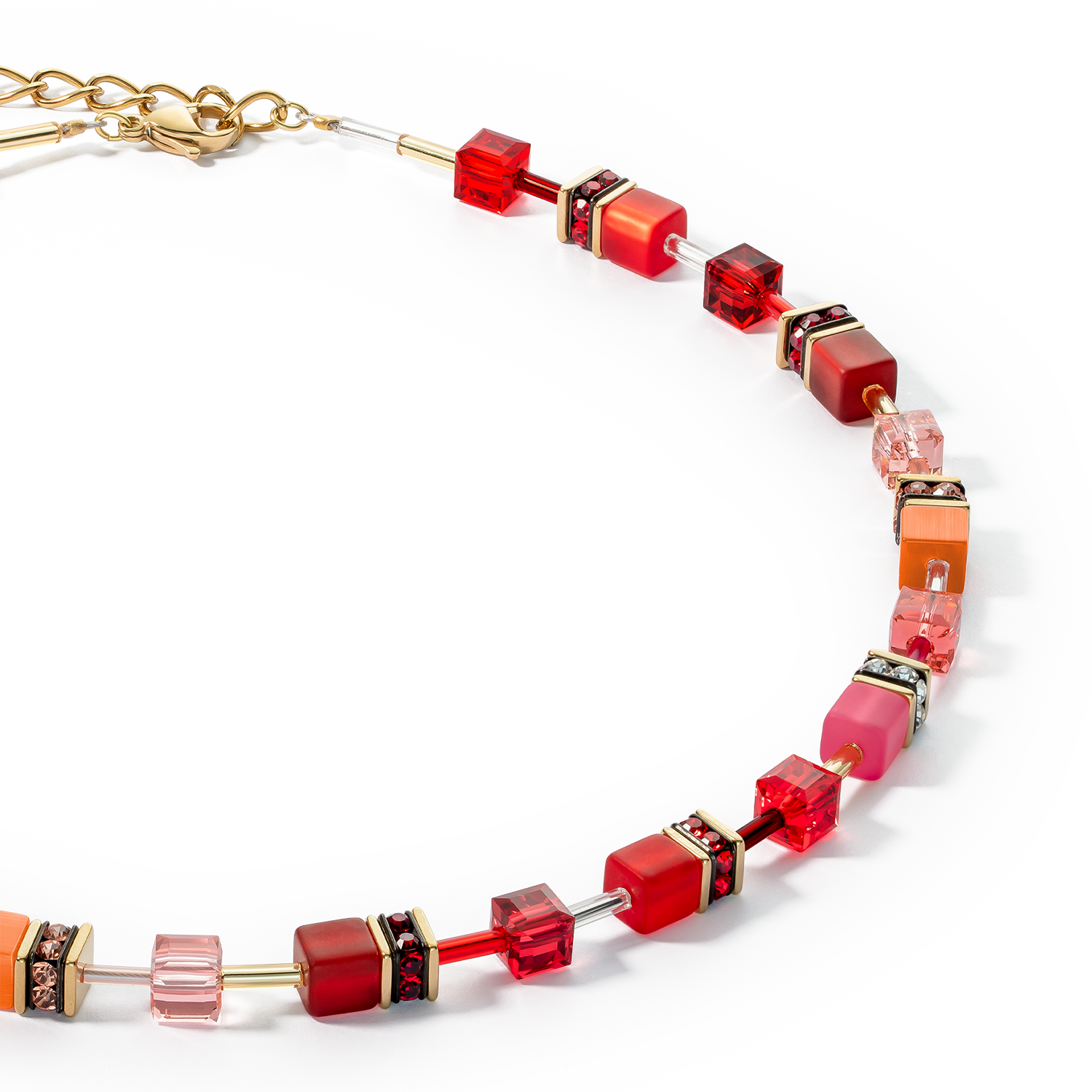 GeoCUBE® Iconic necklace gold red