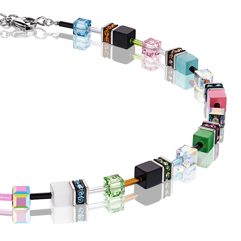 GeoCUBE® collier multicolour spring pastel