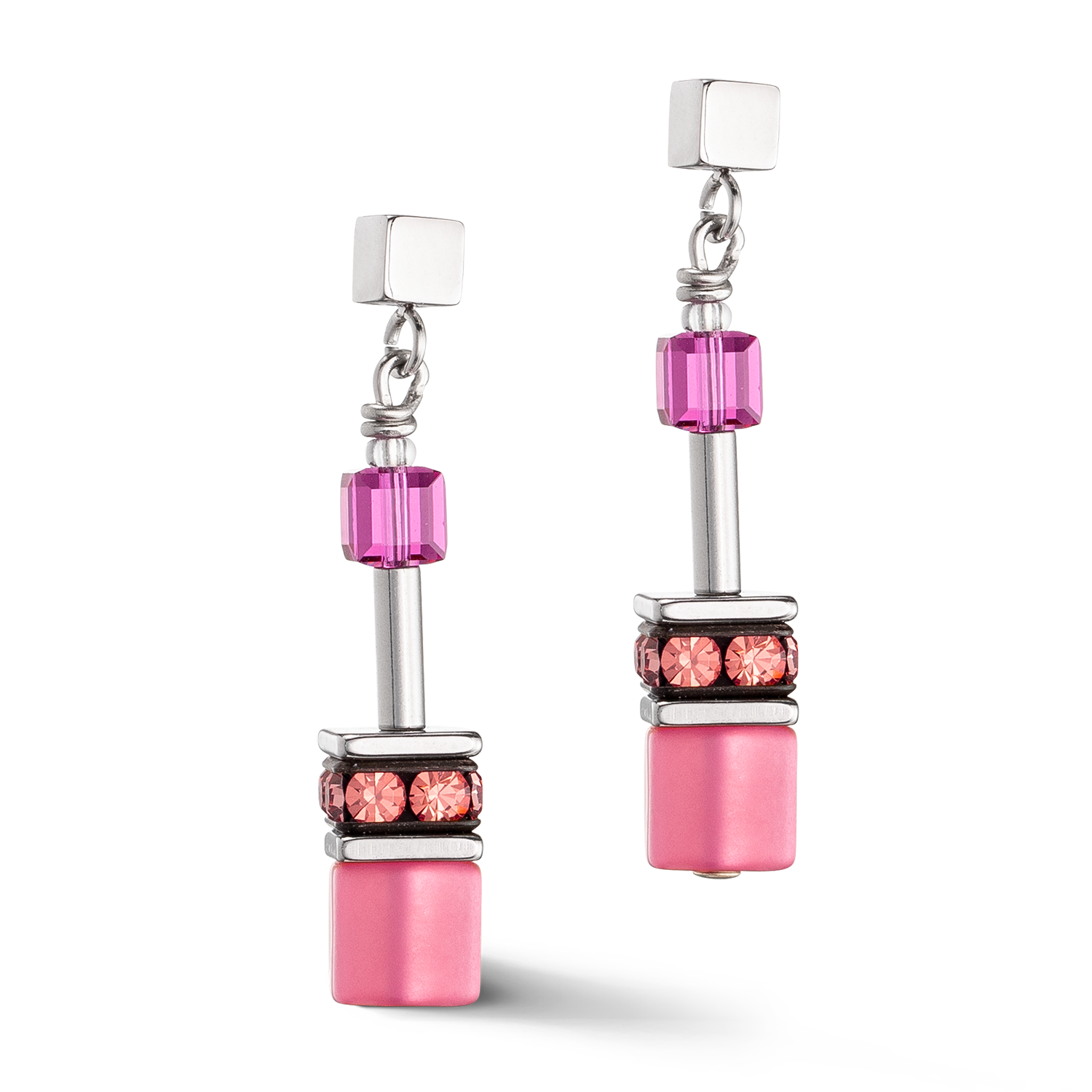 GeoCUBE® Iconic earrings Viva Magenta