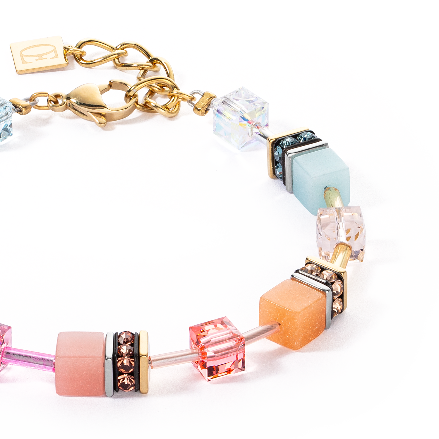 GeoCUBE® Iconic bracelet aqua-apricot