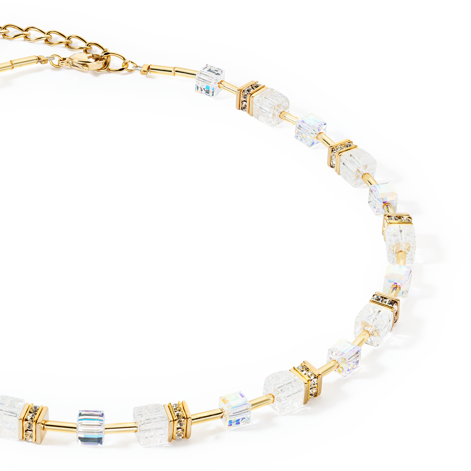 GeoCUBE® Iconic Nature necklace gold white