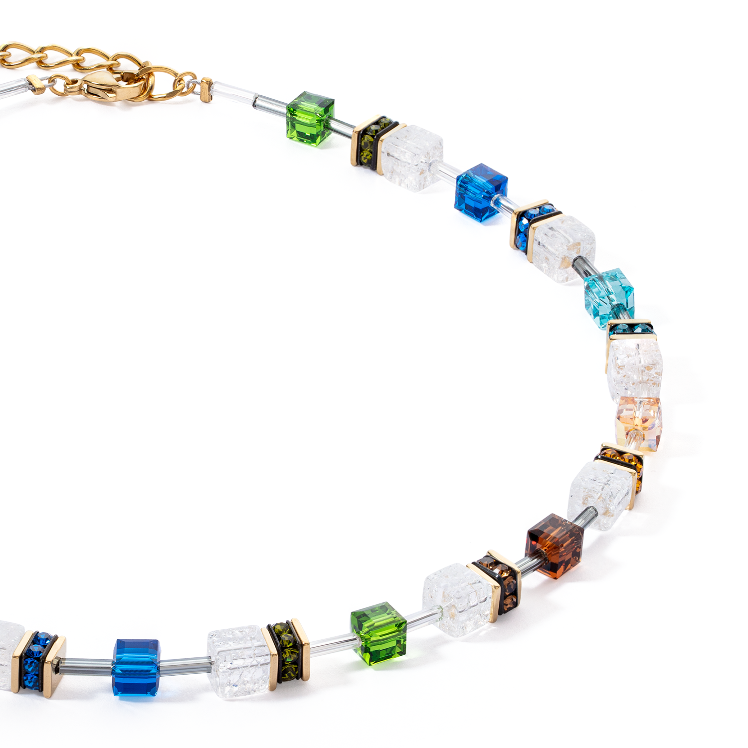 GeoCUBE® Iconic Nature necklace multicolour gold