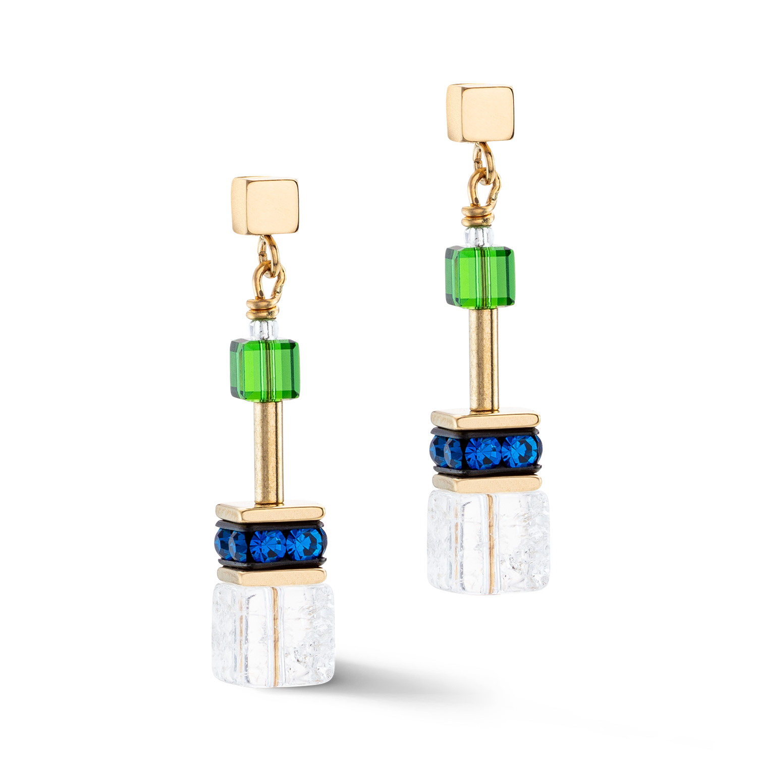 GeoCUBE® Iconic Nature earrings multicolour gold