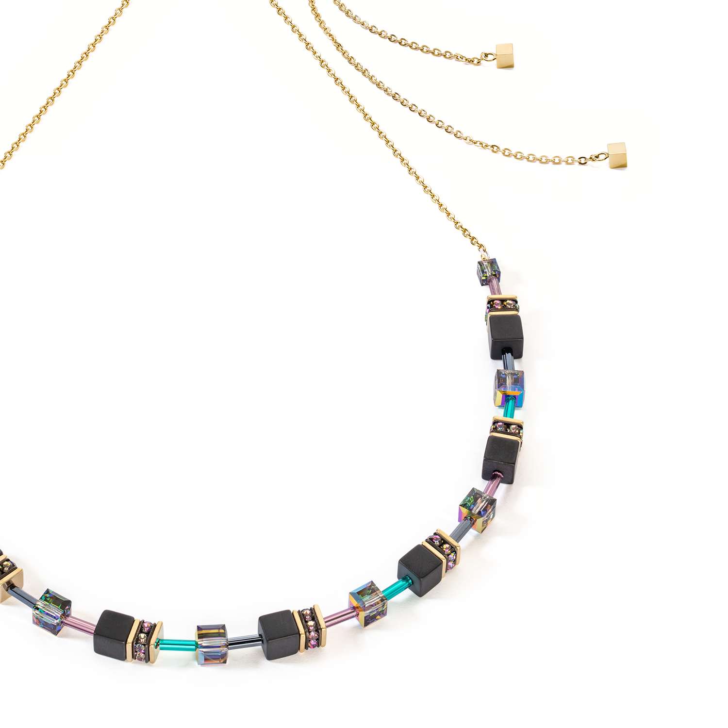 GeoCUBE® Iconic Nature Chain necklace black multicolour