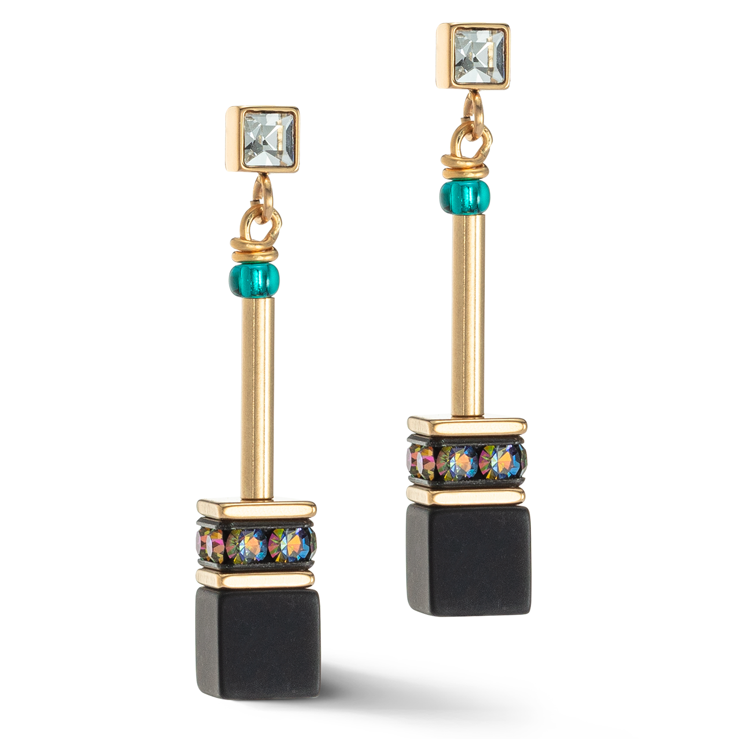 GeoCUBE® Iconic Nature Chain earrings black multicolour