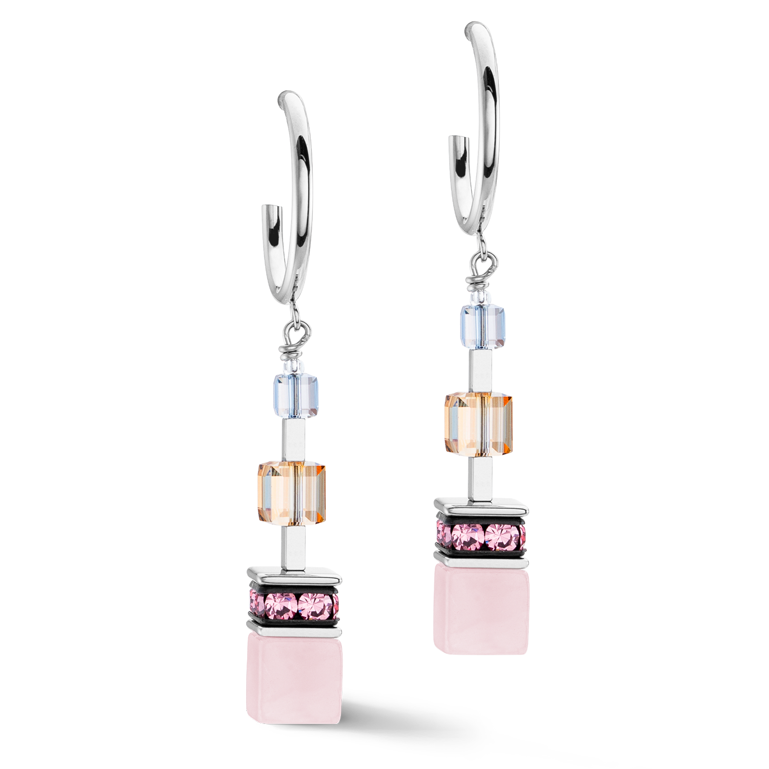 GeoCUBE® Precious Statement earrings silver-pastel