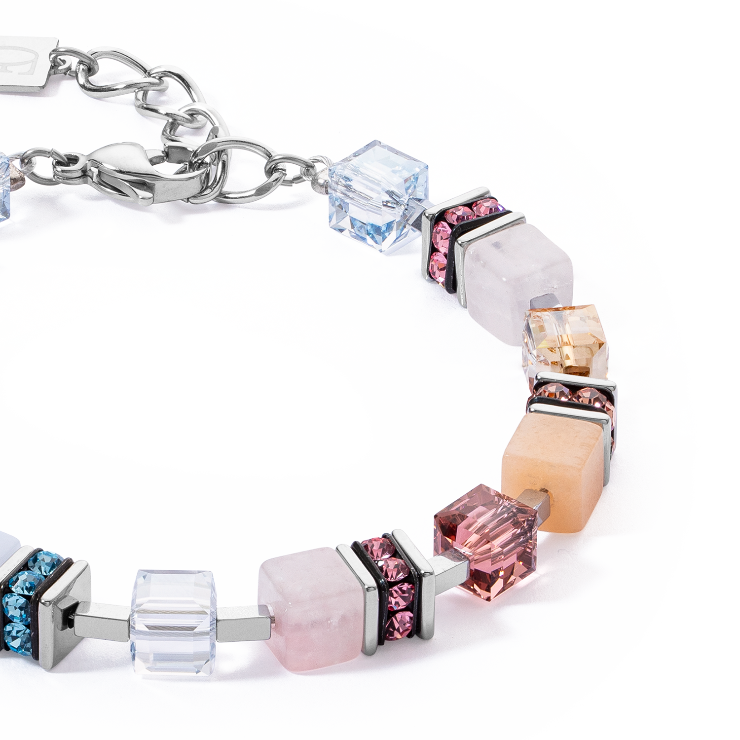 GeoCUBE® Precious Statement bracelet silver-pastel