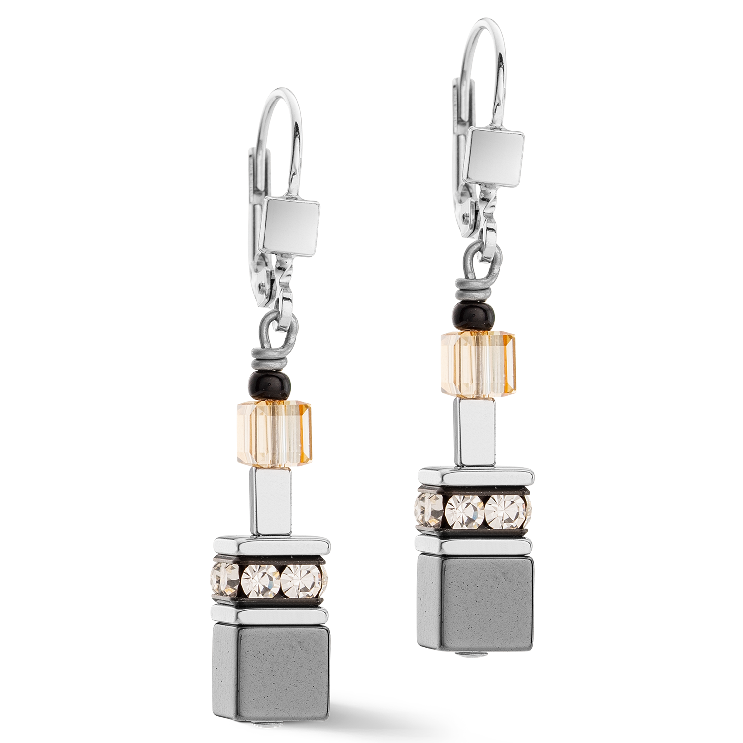 GeoCUBE® Iconic Precious Chain earrings grey-beige