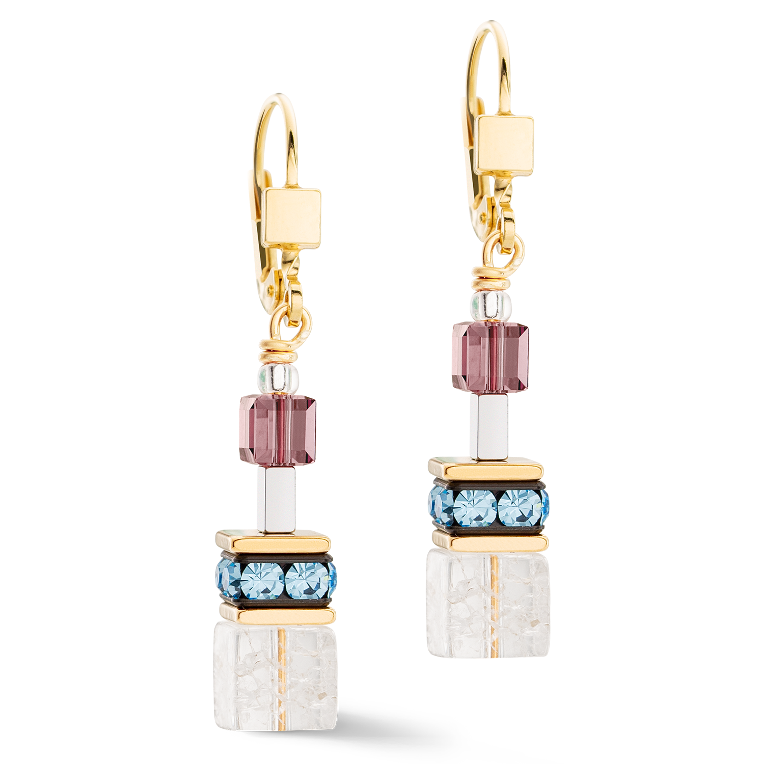 GeoCUBE® Iconic Precious Chain earrings gold-multicolour