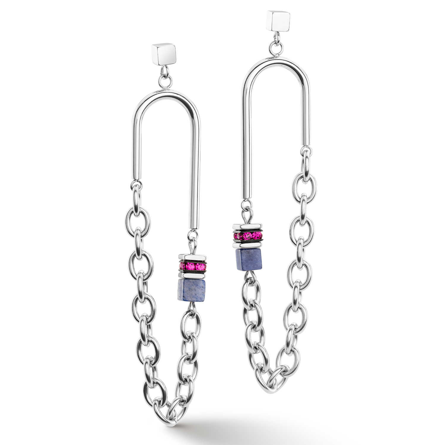 GeoCUBE® Iconic Boho earrings silver-multicolour