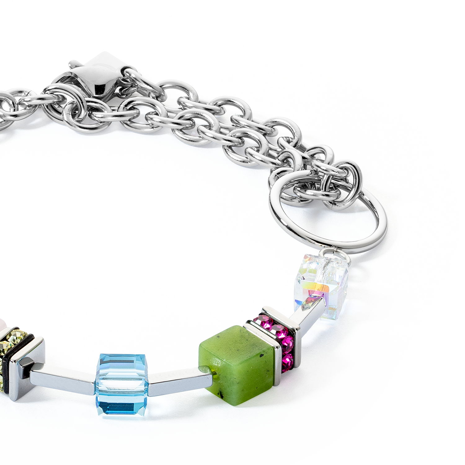 GeoCUBE® Iconic Boho bracelet silver-multicolour