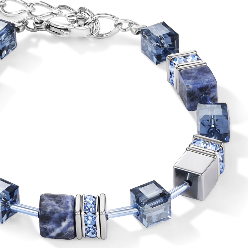 GeoCUBE® Bracelet  sodalite & haematite blue