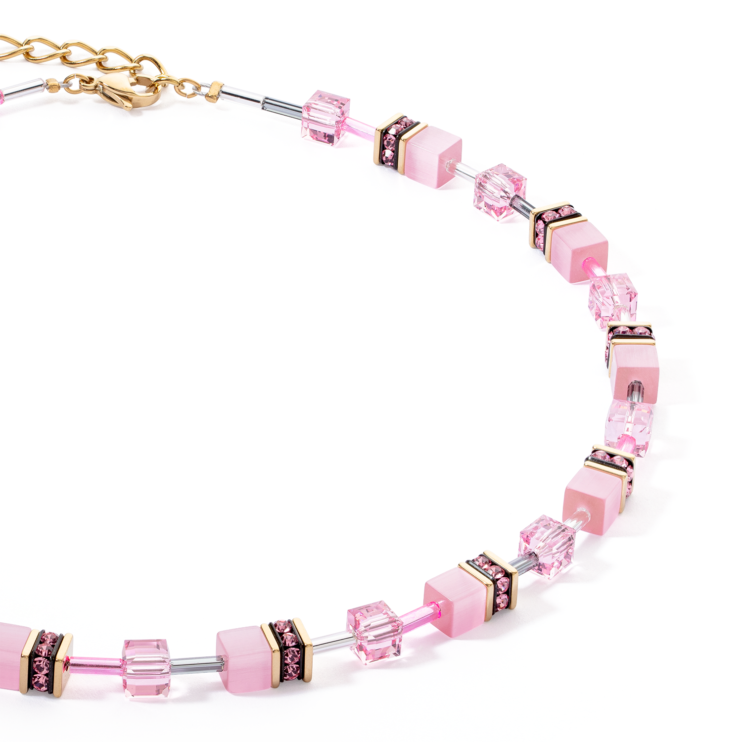 GeoCUBE® Iconic Mono Gold necklace pink