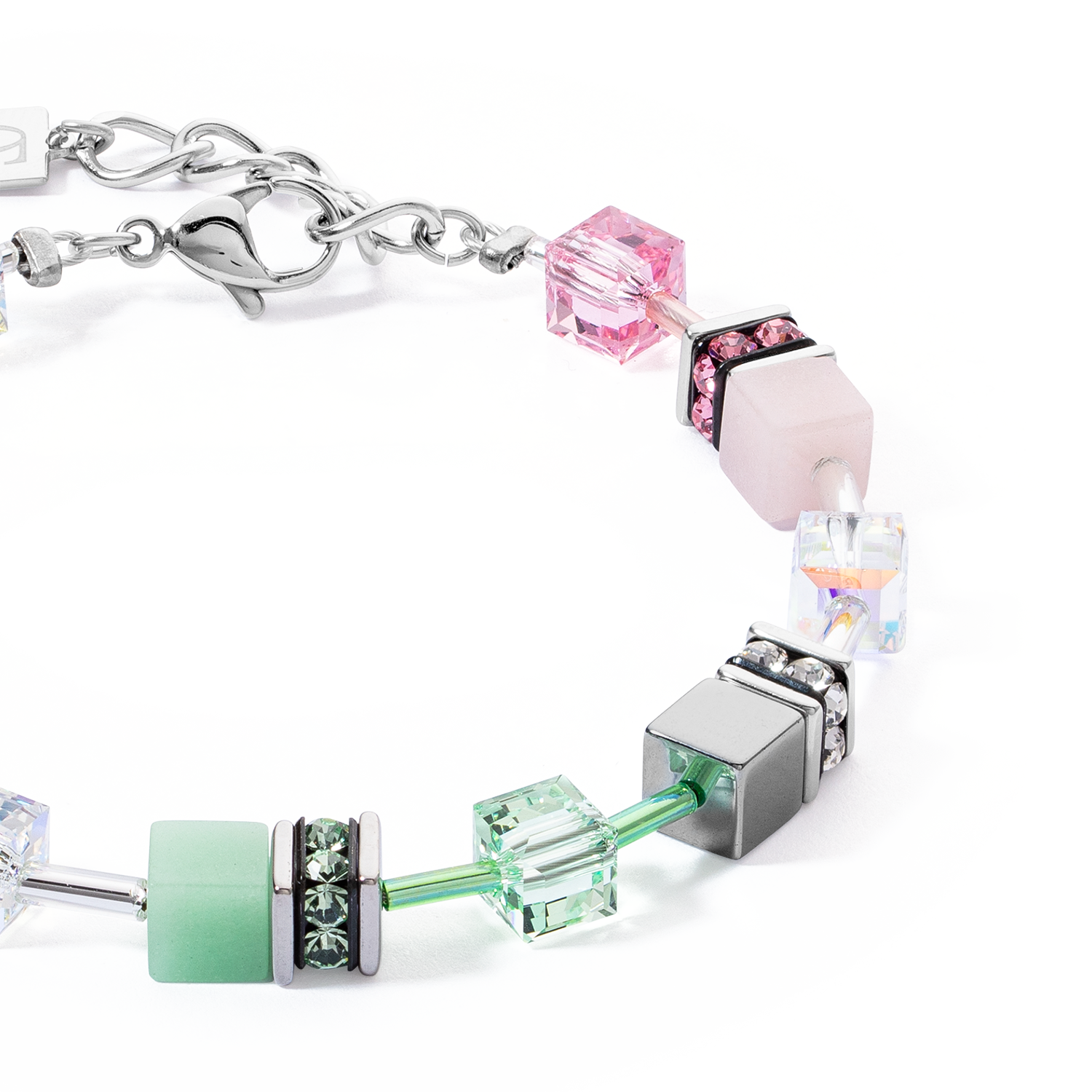 GeoCUBE® Iconic bracelet green-pink