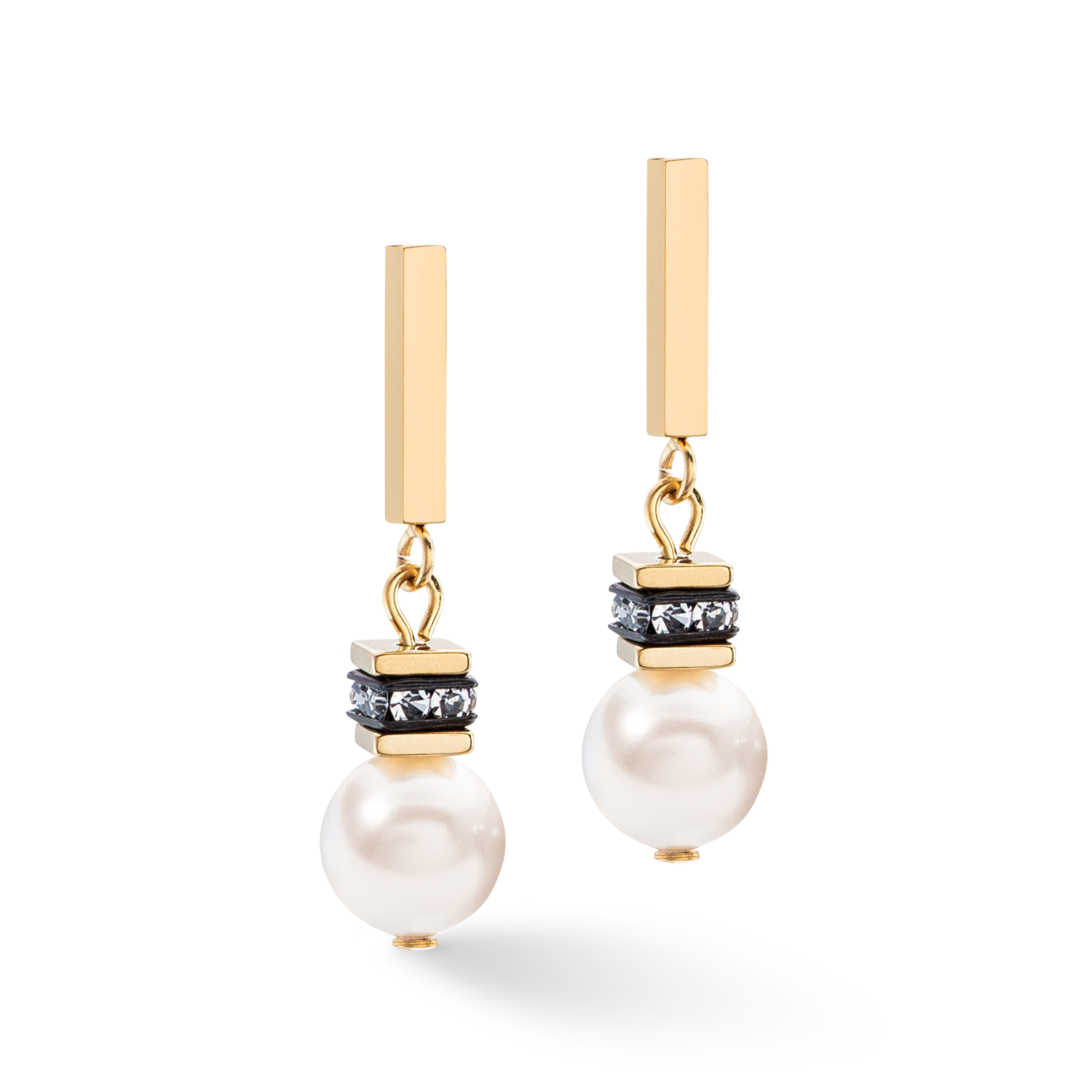 GeoCUBE® Iconic Pearl Mix earrings gold-white