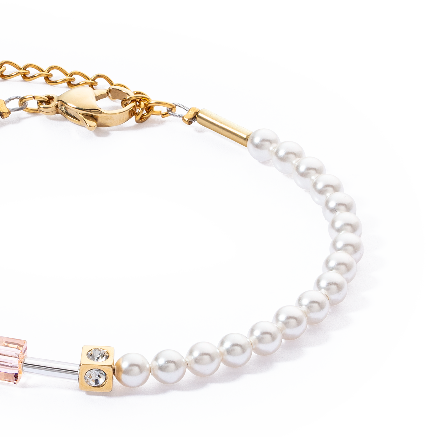 GeoCUBE® Mini Fusion Pearls Bracelet Apricot Crush